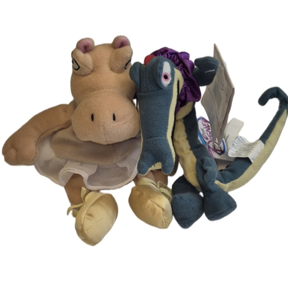 The Disney Store Fantasia Bean Bag Set - Aligator & Hippo 90s Vintage